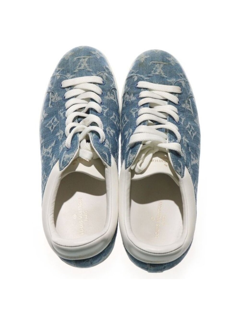 Louis Vuitton Luxembourg Grain Monogram Denim Sneakers Ms0189 - Picture 4 of 6